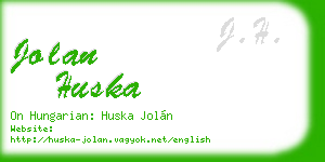 jolan huska business card